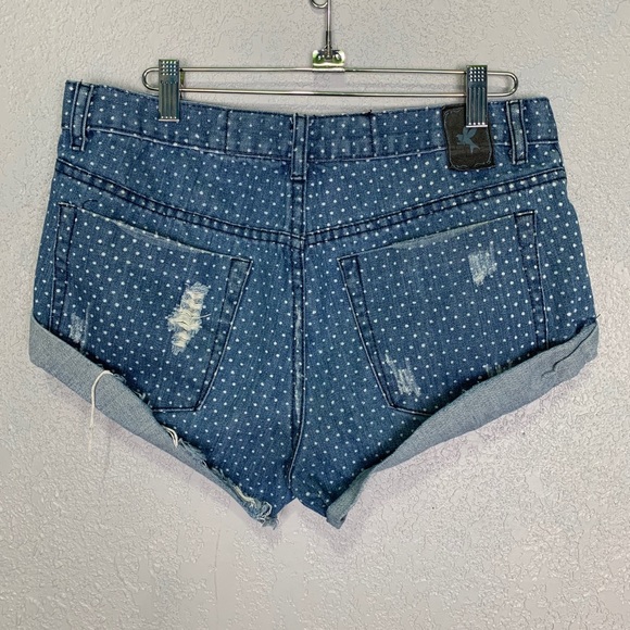 One Teaspoon polka dot destroyed bandit shorts - Picture 4 of 8